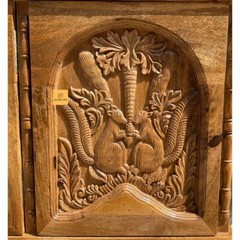 Home Decorative Unique Hand Curved Wood Inlay Buffet Table , Animal Hand Curved
