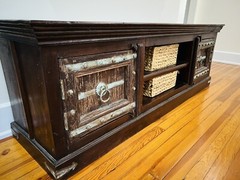 Solid mahogany wood with reclaimed doors credenza cabinet