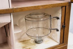 Vintage Hoosier Cabinet – Top Only – Etched Glass And Oak – Greencastle, Indiana