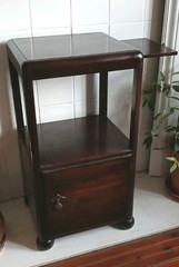Vintage Art Deco Chinese Design Mahogany Shelf Cupboard Bedside Cabinet – 1930s