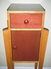 Vintage Ethan Allen “Storkie” MCM Art Deco Style Wood Storage Cabinet (AS-IS)