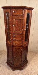 Antique Oak Clark Model “A” Octagon Revolving Dental Cabinet