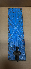 VTG Set 3 Decorative Tin Ceiling Metal Single Hook Wall Rack Plaques Old 558-26B