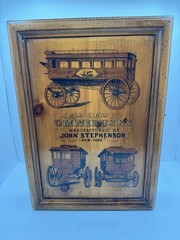 Antique Vintage Wooden Wall Shelf Curio Cabinet Omnibuses Print Signed By Maker