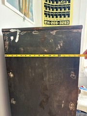 Antique steel and glass Medical apothecary Cabinet with Cabriole Legs