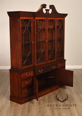 Henkel Harris Chippendale Style Mahogany China Cabinet Breakfront