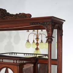 Mahogany Star Pentagram Etagere with Mirrors, Spindles & Eagles C1900