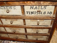 Primitive Country General Store Multi-Drawer Cabinet 1900s