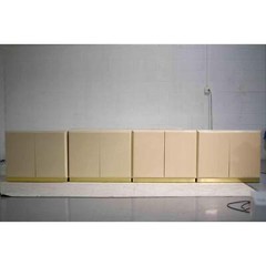 1980s Milo Baughman for Thayer Coggin Cream Lacquer Lighted Modular Bar or China