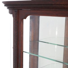 Antique RJ Horner Diminutive Oak Vitrine with Foliate Elements C1910