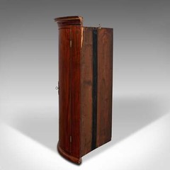 Antique Corner Cabinet, English, Bow Front, Hanging Cupboard, Georgian, C.1780