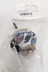 Floral Design Decorative Hand Painted Ceramic Door Knob Multi Color Round