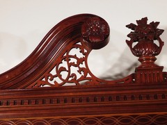 KINDEL Winterthur Collection Mahogany 2 Piece Display Curio Cabinet Breakfront