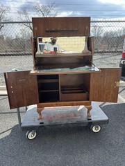 Vintage Mid-Century Modern Cherry Wood Bar Cabinet