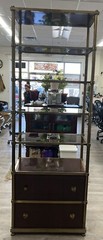 Brass and Walnut Frasier Etagere By Baker Laura Kirar Collection Shelf