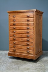 Antique Apothecary Cabinet flat File Industrial Wood drawer Oak Architect VTG