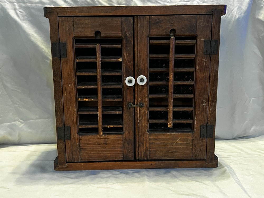 Vintage Cabinet With Working Shutters And Shelves- has brackets for easy hanging