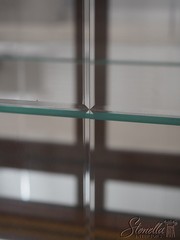 LF71688: Italian 2 Door Etched Glass Decorated Curio Display Cabinet