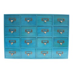 16 Drawer Storage Box,Wooden Storage Cabinet,Vintage Apothecary Curio Cabinet,