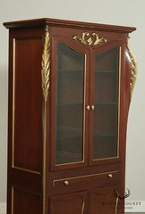 Art Nouveau Style Custom Quality Mahogany & Partial Gilt China Cabinets