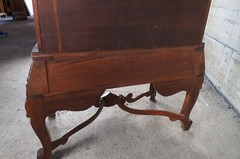 Victorian Revival French Rococo Style Mahogany Display Cabinet Vitrine Curio 74″