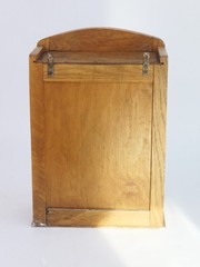 Art Deco Wooden Cabinet with Oval Mirror, Antique Carved Floral Apothecary