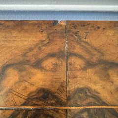 French Philippe 19th C. Burl Walnut Marquetry Cabinet w/ Key Antique