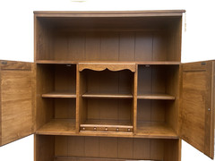 66554 Ethan Allen Maple Cabinet with Bookcase Top