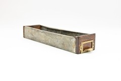 Antique Wood W C Heller Library Cabinet Drawer Wood And Metal Apothecary File #6
