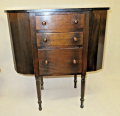 Antique 29″ Imperial Solid Mahogany Martha Washington 3-Drawer Sewing Cabinet