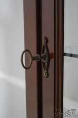 L67348: GRANGE French Empire Style Cherry Jewelry Display Cabinet