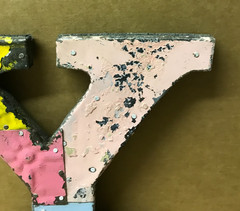 Decorative Salvaged Tin Ceiling 8″ Patchwork Mix Color Letter Y Metal 166-26B