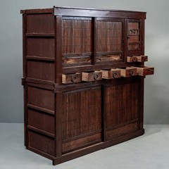 Antique Japanese Meiji Period Two Piece Tansu Chest (Goshu Mizuya)