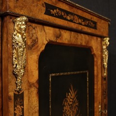 English sideboard furniture cabinet in inlaid wood antique style 20th century
