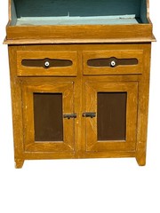 Antique paint decorated Folk Art cupboard cabinet grained Childs size 1900