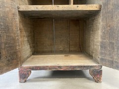 🔥 Antique Old 19th c. American Folk Art Rustic Country Primitive Spice Cabinet