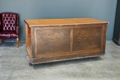 Antique Flat File Wood Apothecary Cabinet Store Counter Kitchen Island Vintage