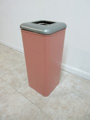 Vintage 1950s Industrial Dental Cabinet Trash Can Waste Basket mechanical Lid B