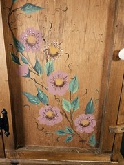 Vintage Wooden Cupboard Cabinet Hand Painted Floral Bathroom Storage