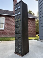 Antique Post Office Boxes Metal Cabinet Vintage United States P.O. Box 16 Door