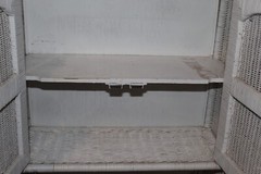 Vintage Bathroom Wall Shelf Cabinet Storage White Wicker 26x21x8