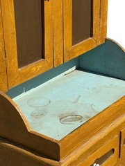 Antique paint decorated Folk Art cupboard cabinet grained Childs size 1900