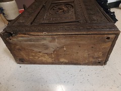 17th Century Charles II English Oak Carved Cabinet Dated 1653
