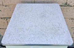 Vintage Old Mid Century Retro Atomic Era Metal Steel Kitchen Cabinet Formica Top