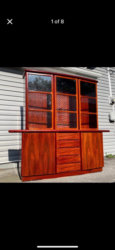 Beautiful MCM Danish Rosewood 2-Piece Hutch by Skovby (Made in Denmark)