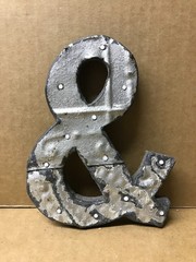 Decorative Salvaged Tin Ceiling 6″ Patchwork Silver & Ampersand Old 216-26B