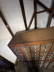 Library Card Catalogue Cabinet Large 72 drawer 1960s Antique Vintage Rare