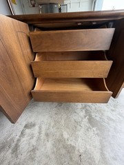 MCM/VTG/💥ANTIQUE Credenza Dresser Sideboard American Metropolitan Furn W/Mirror
