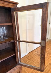 Antique French Walnut Vitrine Display Cabinet