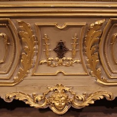 Italian chest of drawers furniture commode lacquered gold wood marble top 900